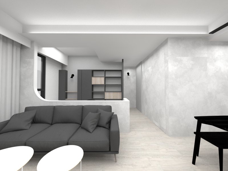 3D rendering of the lounge and reading area